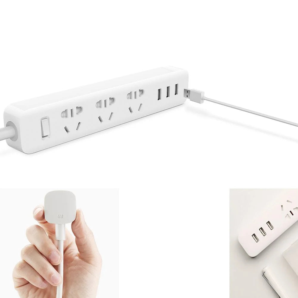 Mi Power Strip | 3 USB Ports & 3 International Combination Ports | Smart Charging & Safety