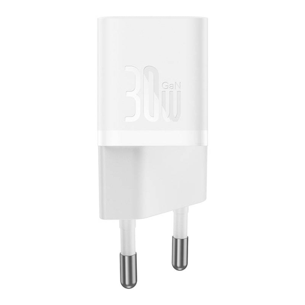 Baseus GaN5 Series | Mini Fast Charger | Single USB-C Port | 30W PD Output | GaN5 Technology | Compact Design | Travel-Friendly | White | For Phones, Tablets, USB-C Accessories