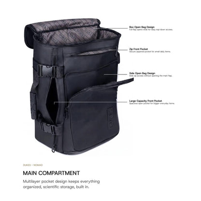 DUKES NOMAD 39L Travel Bag | Briefcase & Backpack | Water-Resistant | Heavy-Duty Oxford Fabric | Modular Strap System | Travel Organizer