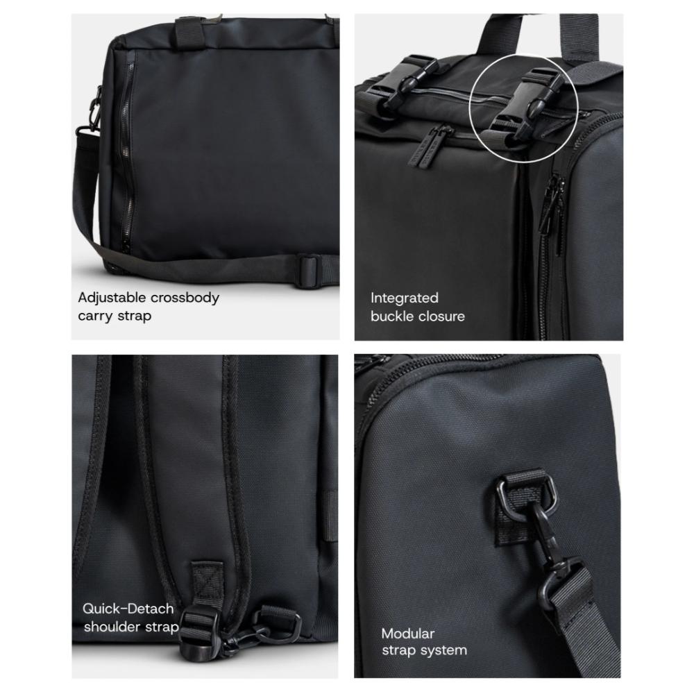 DUKES NOMAD 39L Travel Bag | Briefcase & Backpack | Water-Resistant | Heavy-Duty Oxford Fabric | Modular Strap System | Travel Organizer