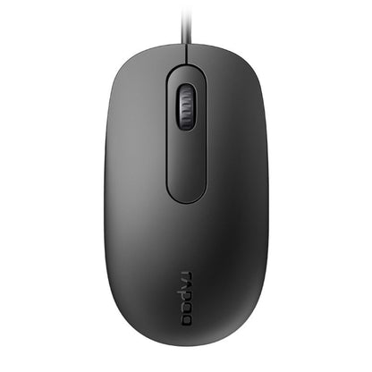 Rapoo N200 Optical Wired Mouse – Black | 1000 DPI | Ambidextrous Design | USB