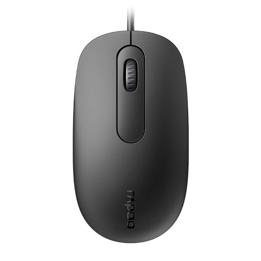 Rapoo N200 Optical Wired Mouse – Black | 1000 DPI | Ambidextrous Design | USB