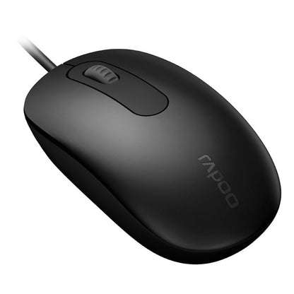 Rapoo N200 Optical Wired Mouse – Black | 1000 DPI | Ambidextrous Design | USB