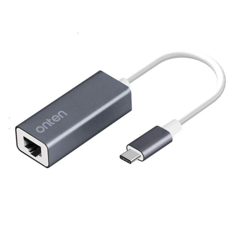 Onten OTN-9598 | USB-C to RJ45 LAN Adapter | 10/100/1000Mbps Gigabit Ethernet | Plug & Play | For MacBook, Surface, Dell XPS, HP Spectre, USB-C Laptops/Tablets