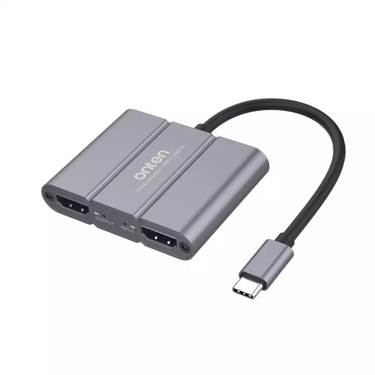 Onten UC316 | USB-C Audio &amp; Video Capture Card | HDMI Input 4K@30Hz | Output 1080p@60Hz | UAC Audio | YUV422/JPEG Format | Plug & Play | For Cameras, Consoles, Laptops, Smartphones
