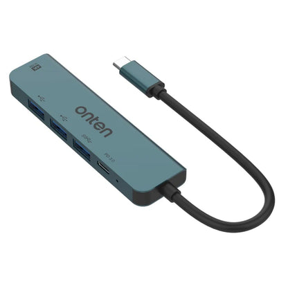 Onten UC907 | 5-in-1 USB-C Docking Station | HDMI 4K@30Hz + USB 3.0 + SD/TF + 100W PD Charging | Plug & Play | For MacBook, Surface, Dell XPS, HP Spectre, USB-C Laptops/Tablets