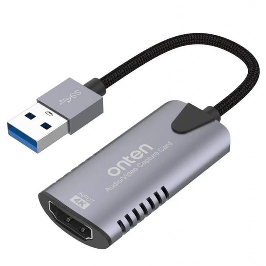 Onten OTN-US323 | USB to HDMI 4K Audio Video Capture Card | 4K@60Hz Input | 1080p@60Hz Output | Plug & Play | For DSLR, PS5, Xbox, Nintendo Switch, Set-Top Boxes, Laptops