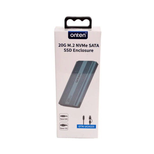 Onten UCA325 | 20Gbps M.2 SSD External Enclosure | USB 3.2 Gen 2x2 | NVMe & NGFF Support | Tool-Free Design | Aluminum Alloy | Thermal Pad | For Windows, macOS, Linux