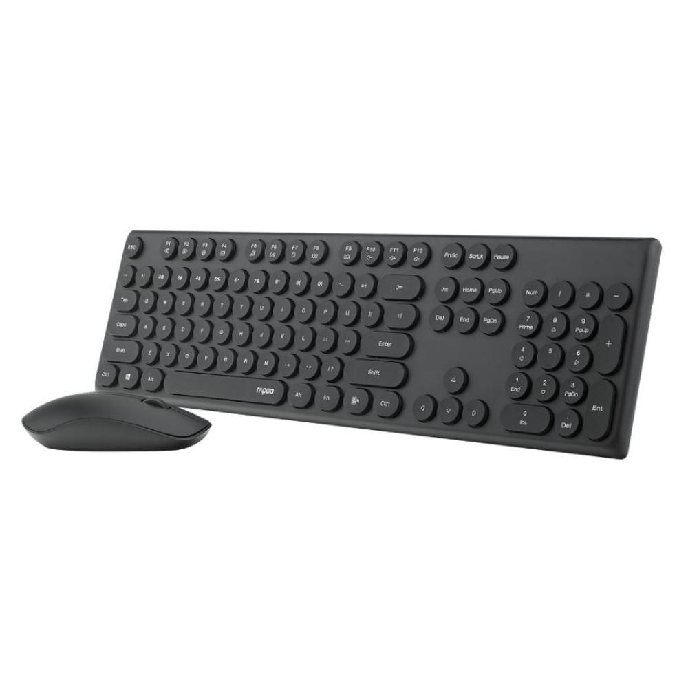RAPOO X260S Wireless Keyboard & Mouse Combo | 2.4GHz | 10m Range | Retro Round Keys | 1000 DPI