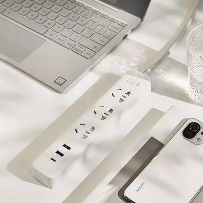 Mi Power Strip | 3 USB Ports & 3 International Combination Ports | Smart Charging & Safety