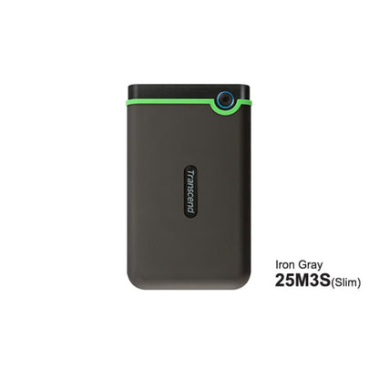 Transcend StoreJet 25M3 | Rugged Portable External Hard Drive | USB 3.1 Gen 1, Anti-Shock, One-Touch Backup (1TB / 2TB / 4TB)