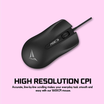 Alcatroz Asic 3 (Blister) Wired USB Mouse | Reliable and Ergonomic Mouse for Everyday Use