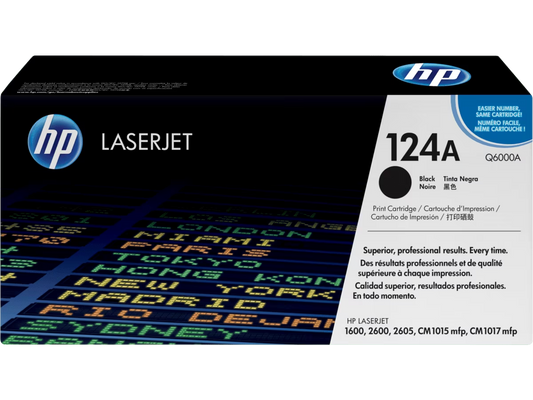 HP 124A Black Original LaserJet Toner Cartridge | Q6000A