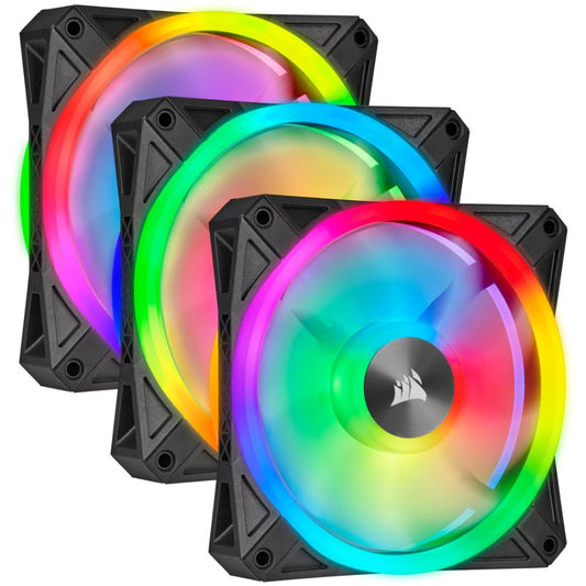 Corsair iCUE QL120 RGB | 120mm PWM Triple Fan Kit (Lighting Node CORE, 102 RGB LEDs)