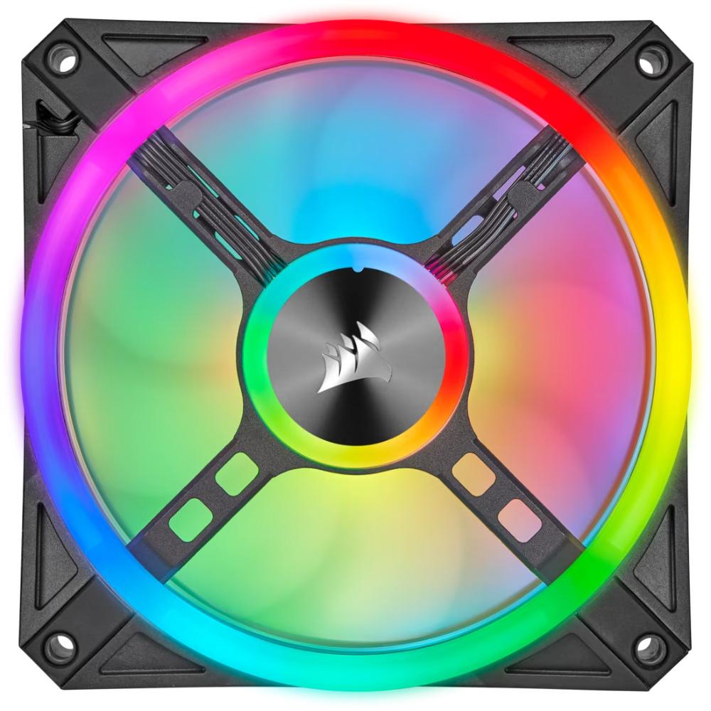 Corsair iCUE QL120 RGB | 120mm PWM Triple Fan Kit (Lighting Node CORE, 102 RGB LEDs)