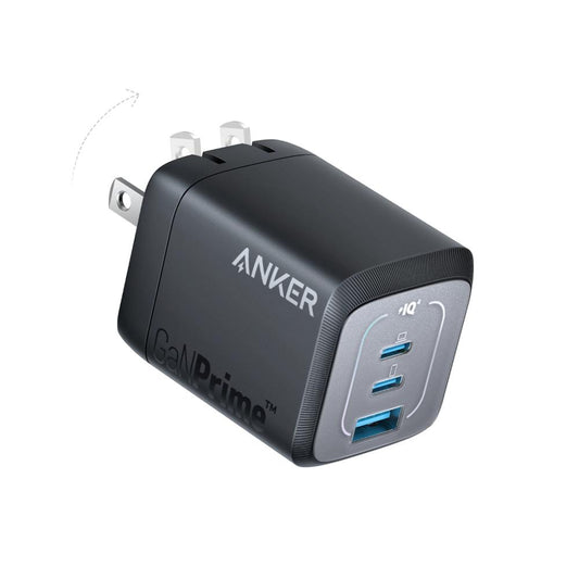 Anker Prime A2669 | 67W GaN Wall Charger | 3-Port | 2 × USB-C + 1 × USB-A | Compact Fast Charging | Foldable Plug | For MacBook, iPhone, Galaxy, iPad, USB-C Devices