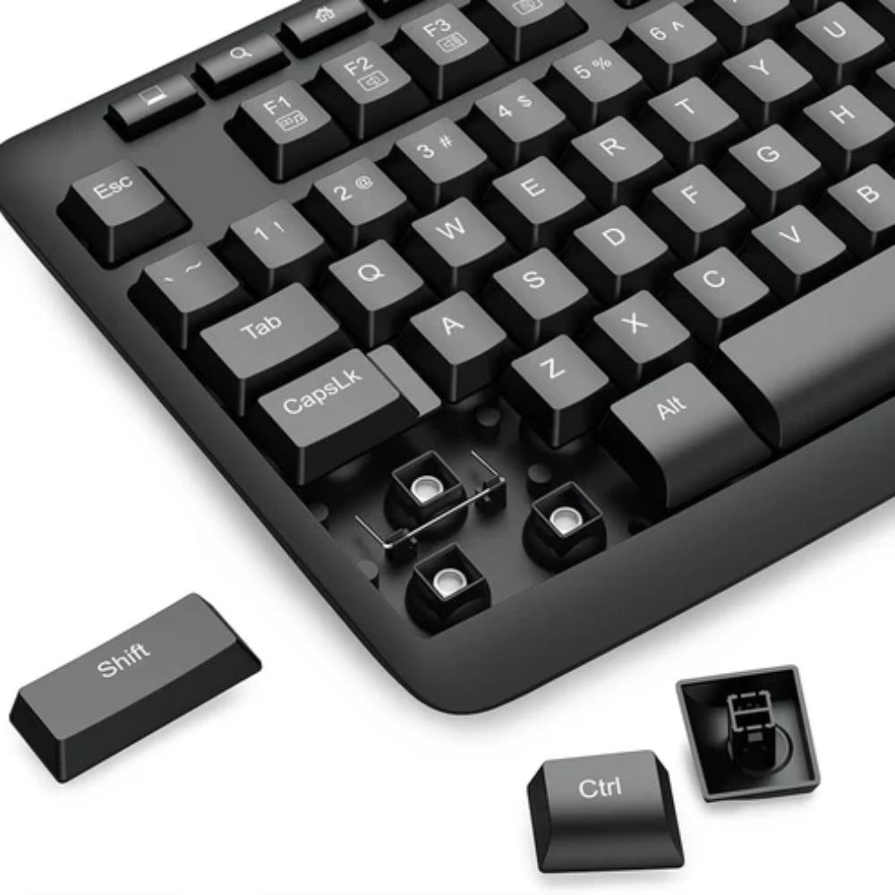 Redragon BS-7367A Wireless Keyboard and Mouse Combo | Full-Size Membrane Keyboard | 4000 DPI Optical Mouse | 2.4GHz Wireless | Ergonomic Palm Rest