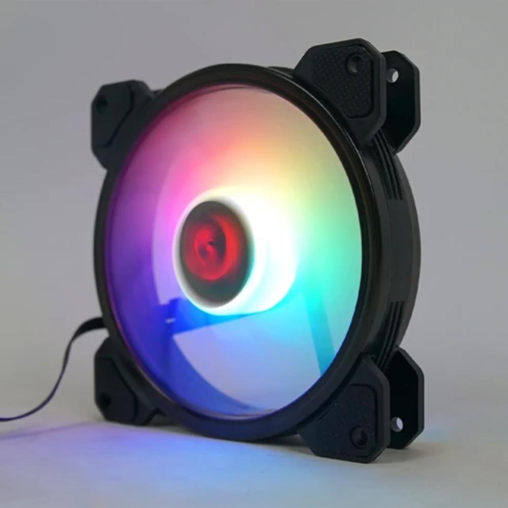 Redragon GC-F010 RGB Single PC Cooling Fan | 120mm | 9-Blade Design | RGB Lighting | 1×6-Pin 12V Connector
