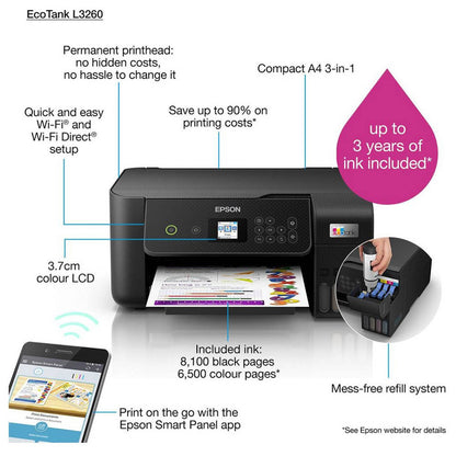 Epson EcoTank L3260 | A4 Wi-Fi All-in-One Ink Tank Printer