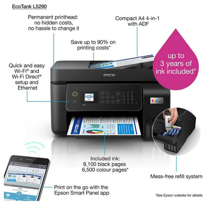 Epson EcoTank L5290 | 4-in-1 Ink Tank Printer with ADF, Wi-Fi & Fax