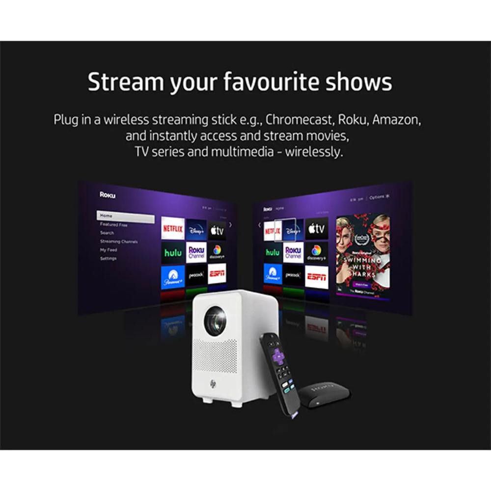 HP Multimedia Projector CC200 | Full HD 1080p LED Projector | Compact Home Entertainment