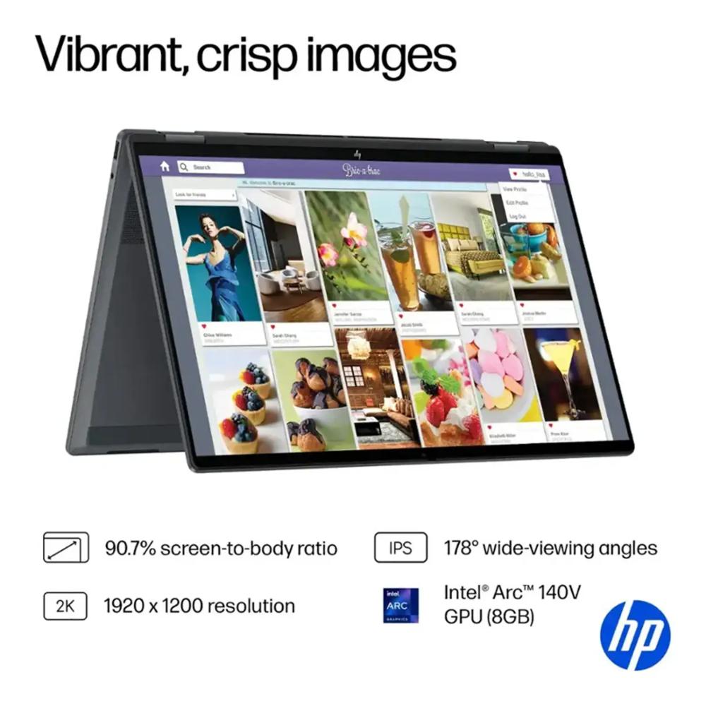 HP OmniBook X Flip 16-as0023dx 2-in-1 Copilot+ PC | Intel Core Ultra 7 256V | 16GB RAM | 1TB SSD | 16" Touch Display | Eclipse Gray (B5UH1UA)