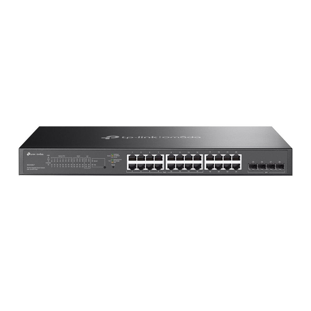TP-Link SG2428LP Omada 28-Port Gigabit Smart Switch with 16-Port PoE+ | Cloud-Managed PoE+, Advanced Routing, and Silent Enterprise Performance