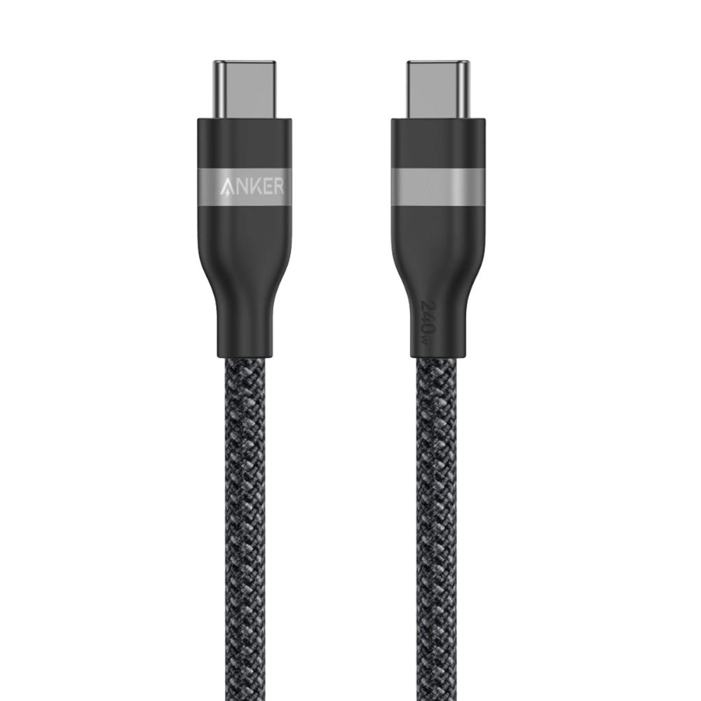Anker | USB-C to USB-C Cable | 240W PD 3.1 Fast Charging | Upcycled-Braided | 0.9M / 1.8M / 6ft | Black | Eco-Friendly | For MacBook Pro, Laptop, Tablet, Power Bank, USB-C Charger