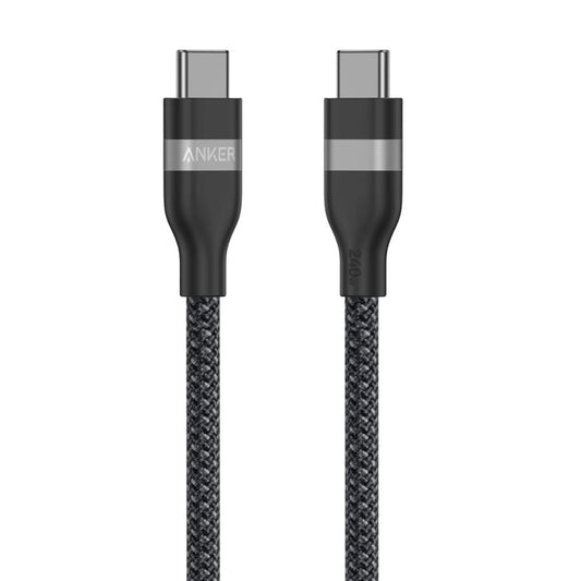 Anker | USB-C to USB-C Cable | 240W PD 3.1 Fast Charging | Upcycled-Braided | 0.9M / 1.8M / 6ft | Black | Eco-Friendly | For MacBook Pro, Laptop, Tablet, Power Bank, USB-C Charger