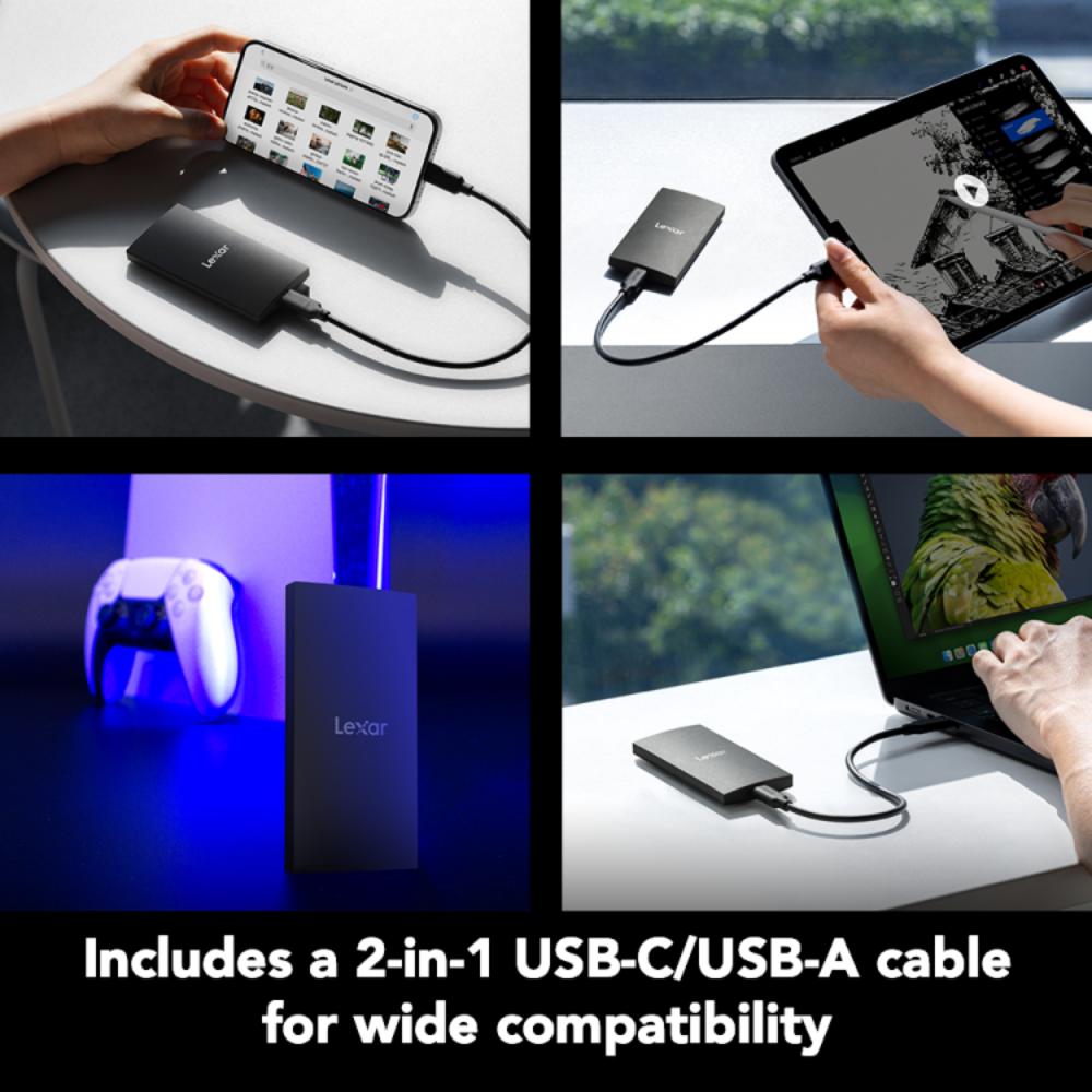 Lexar® SL300 Portable SSD | Up to 1050MB/s Read | USB 3.2 Gen 2 | Compact High-Speed External SSD