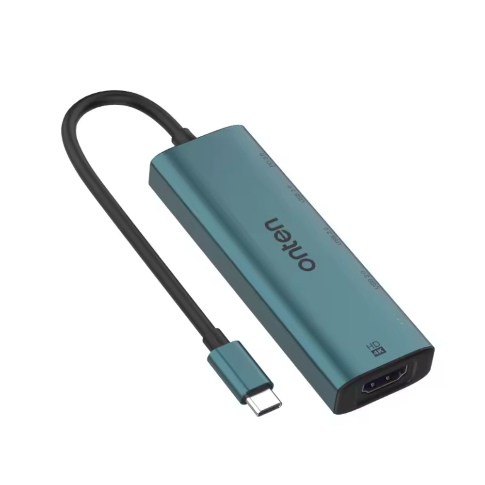 Onten UC123 | 5-in-1 USB-C Docking Station | HDMI + USB 3.0 HUB | 5V Input