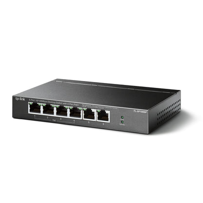 TP-Link TL-SF1006P 6-Port 10/100Mbps Desktop Switch with 4-Port PoE+ | Smart Power, Extended Range, and Priority Traffic Control
