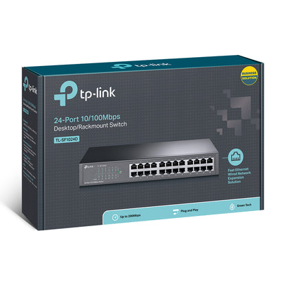 TP-Link TL-SF1024D 24-Port 10/100Mbps Desktop/Rackmount Switch | Scalable, Energy-Saving, and Durable Network Expansion