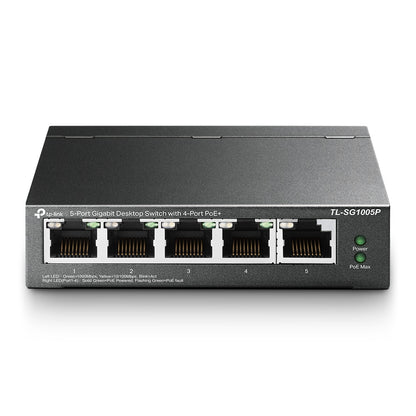TP-Link TL-SG1005P 5-Port Gigabit Desktop Switch with 4-Port PoE+ | High-Speed PoE+ with QoS for Smooth, Plug-and-Play Connectivity