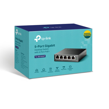 TP-Link TL-SG1005P 5-Port Gigabit Desktop Switch with 4-Port PoE+ | High-Speed PoE+ with QoS for Smooth, Plug-and-Play Connectivity