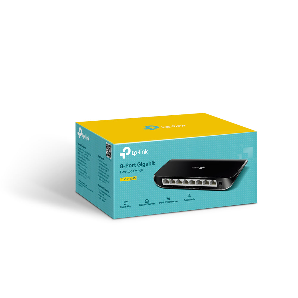 TP-Link TL-SG1008D 8-Port Gigabit Desktop Switch | High-Speed, Energy-Saving, and Effortless Network Expansion