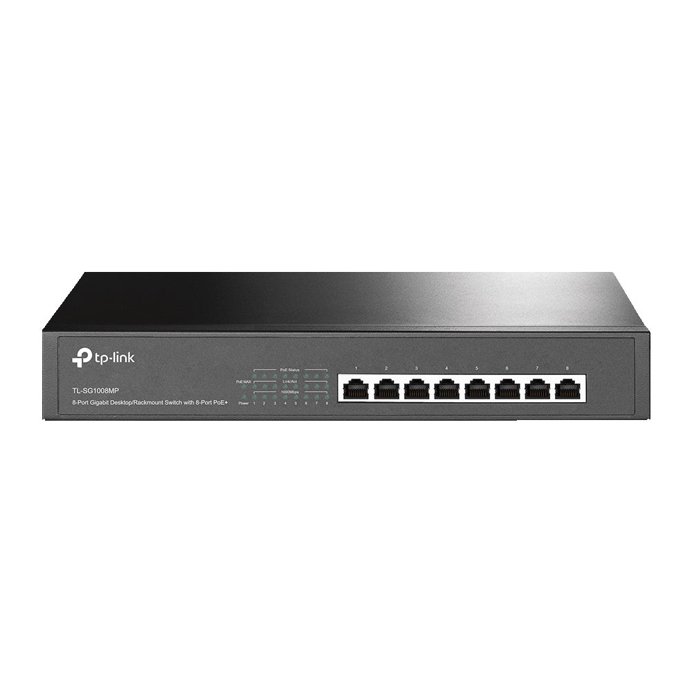 TP-Link TL-SG1008MP 8-Port Gigabit Desktop/Rackmount Switch with 8-Port PoE+ | Full PoE+ Power, Energy Efficiency, and Plug-and-Play Scalability