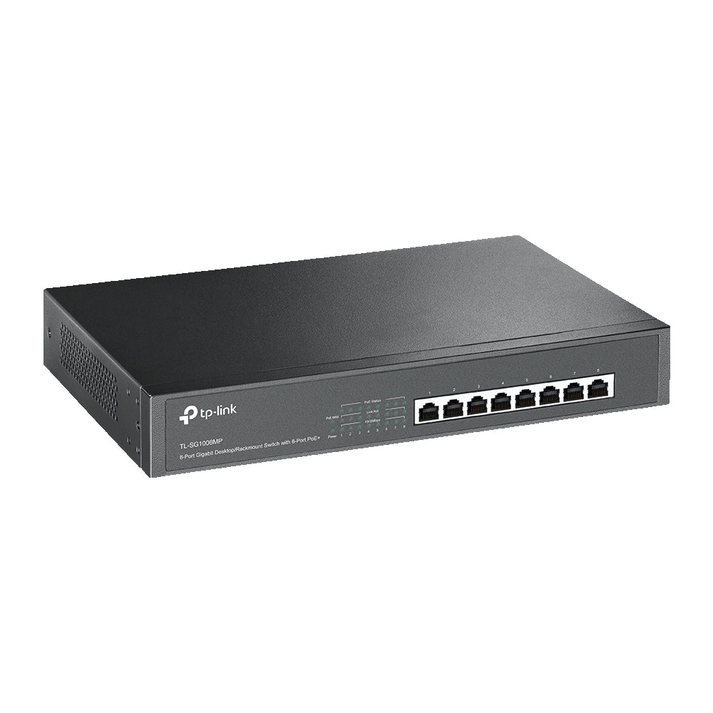 TP-Link TL-SG1008MP 8-Port Gigabit Desktop/Rackmount Switch with 8-Port PoE+ | Full PoE+ Power, Energy Efficiency, and Plug-and-Play Scalability