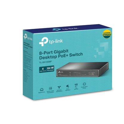 TP-Link TL-SG1008P 8-Port Gigabit Desktop Switch with 4-Port PoE+ | High-Speed PoE+ with QoS for Seamless, Plug-and-Play Connectivity