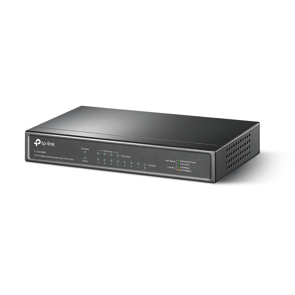 TP-Link TL-SG1008P 8-Port Gigabit Desktop Switch with 4-Port PoE+ | High-Speed PoE+ with QoS for Seamless, Plug-and-Play Connectivity
