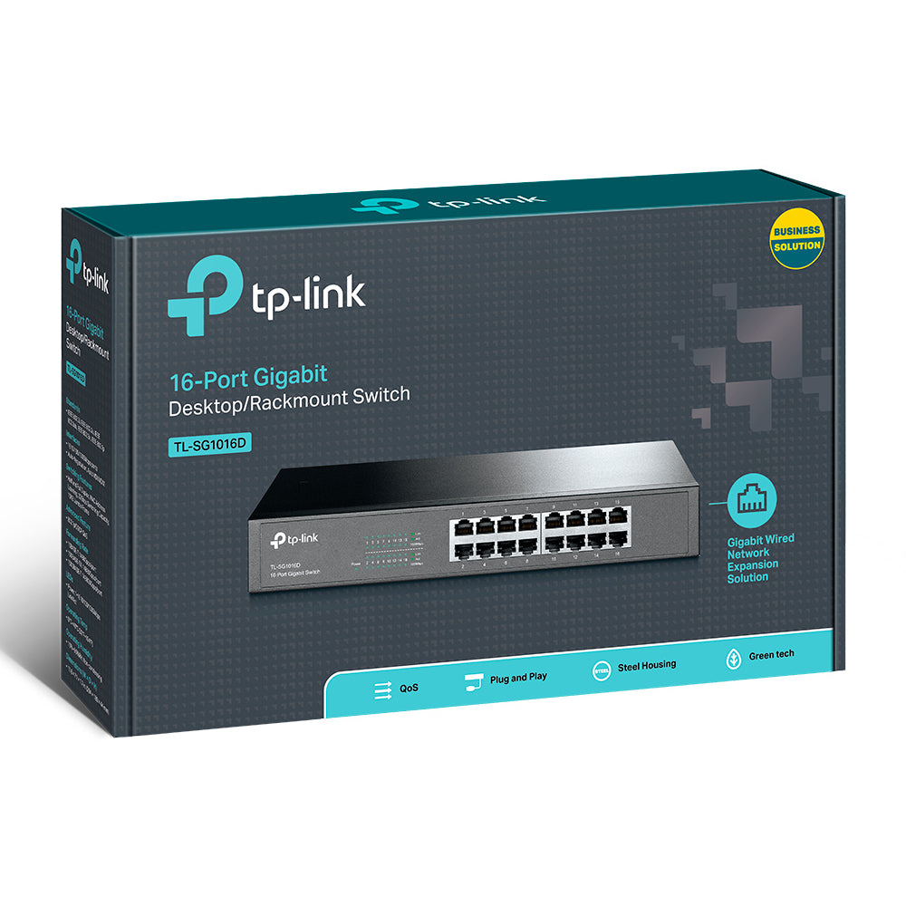 TP-Link TL-SG1016D 16-Port Gigabit Desktop/Rackmount Switch | High-Speed, Energy-Efficient, and Scalable Network Expansion