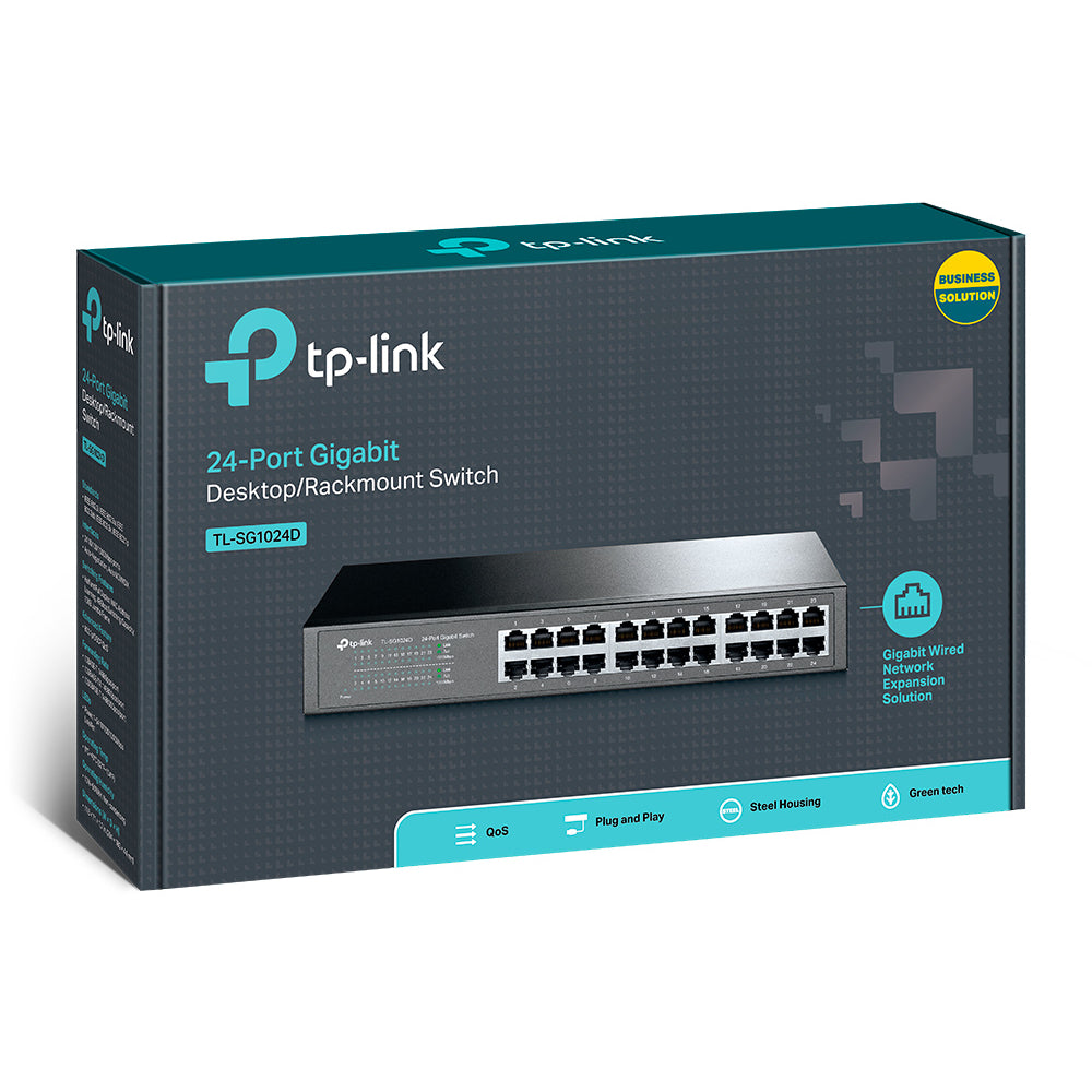 TP-Link TL-SG1024D 24-Port Gigabit Desktop/Rackmount Switch | High-Density, Energy-Efficient, and Plug-and-Play Network Expansion