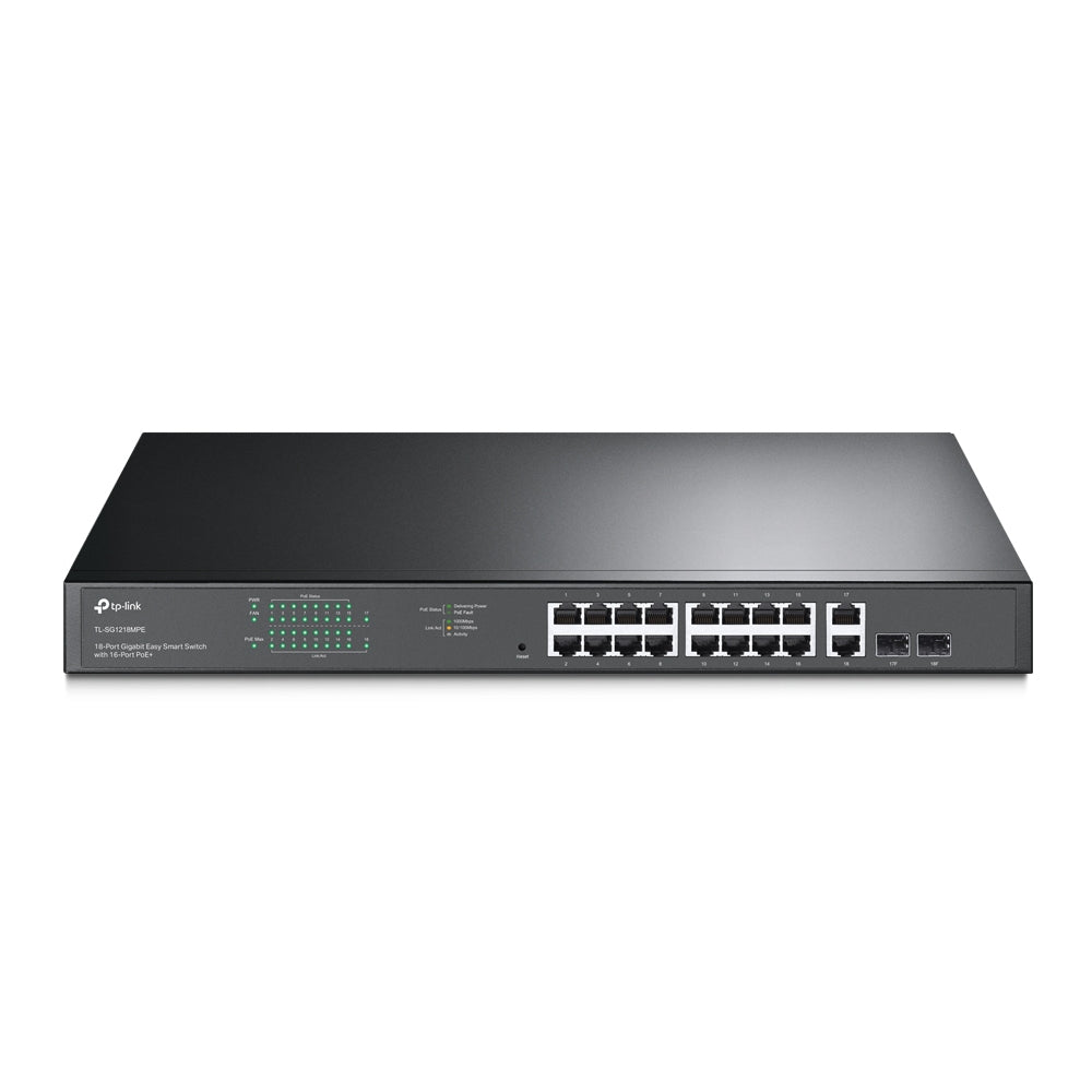 TP-Link TL-SG1218MPE 18-Port Gigabit Easy Smart Switch with 16-Port PoE+ | High-Power PoE+, Smart Traffic Control, and Surveillance-Ready Performance