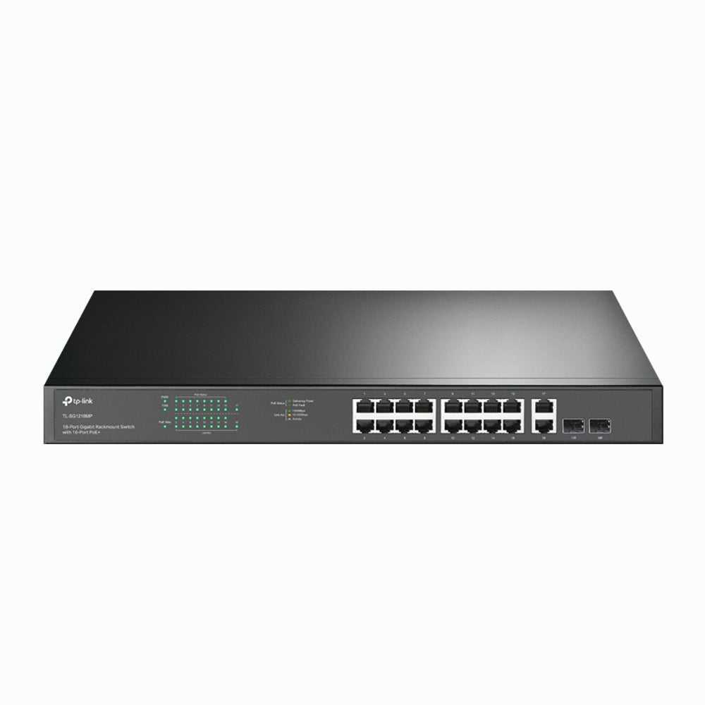 TP-Link TL-SG1218MP 18-Port Gigabit Rackmount Switch with 16 PoE+ | High-Power PoE+, Full Gigabit Speed, and Enterprise-Grade Reliability