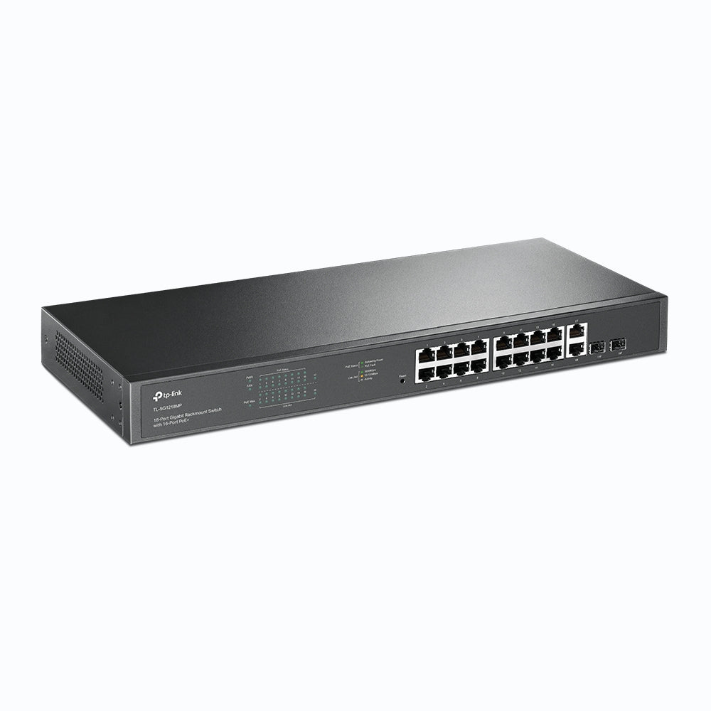 TP-Link TL-SG1218MP 18-Port Gigabit Rackmount Switch with 16 PoE+ | High-Power PoE+, Full Gigabit Speed, and Enterprise-Grade Reliability