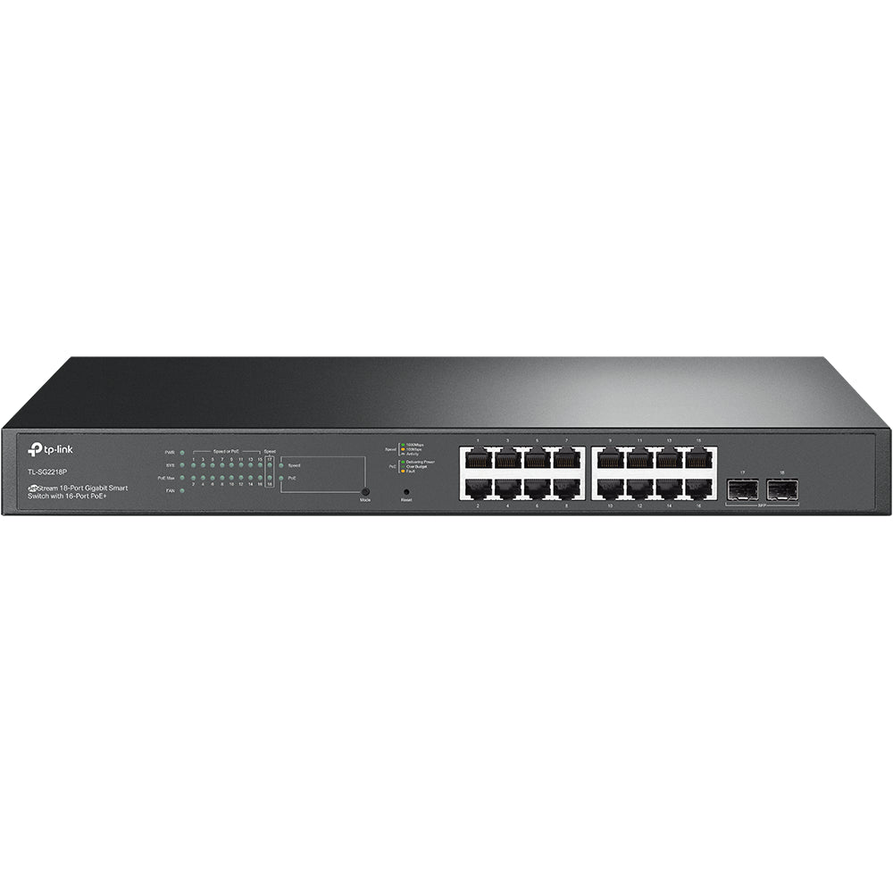 TP-Link TL-SG2218P JetStream 18-Port Gigabit Smart Switch with 16-Port PoE+ | Omada SDN Integration, Advanced Routing, and Enterprise-Grade PoE+ Power