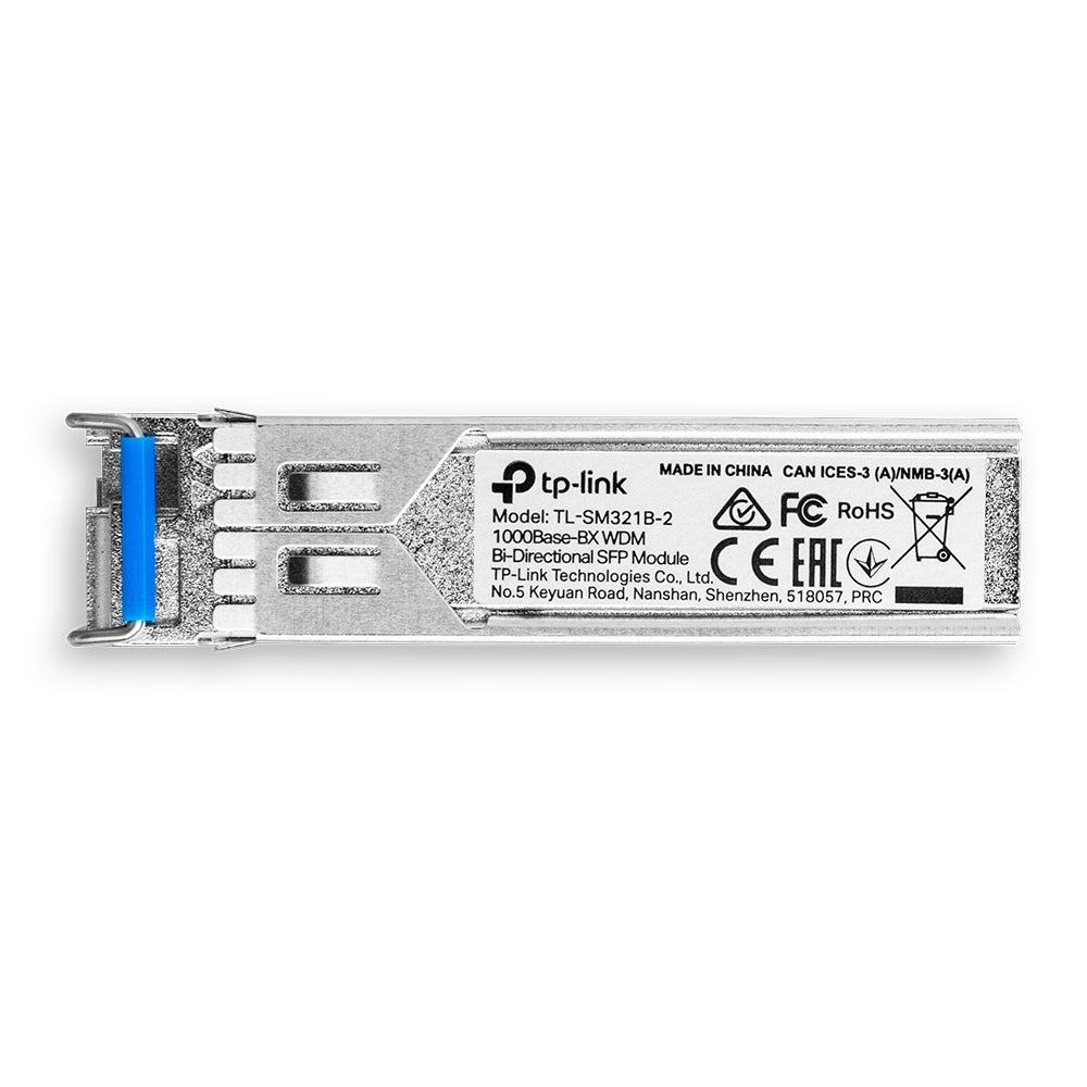 TP-Link TL-SM321B-2 1000Base-BX WDM Bi-Directional SFP Module | Gigabit Single-Fiber Transceiver with DDM and Hot-Swap Support