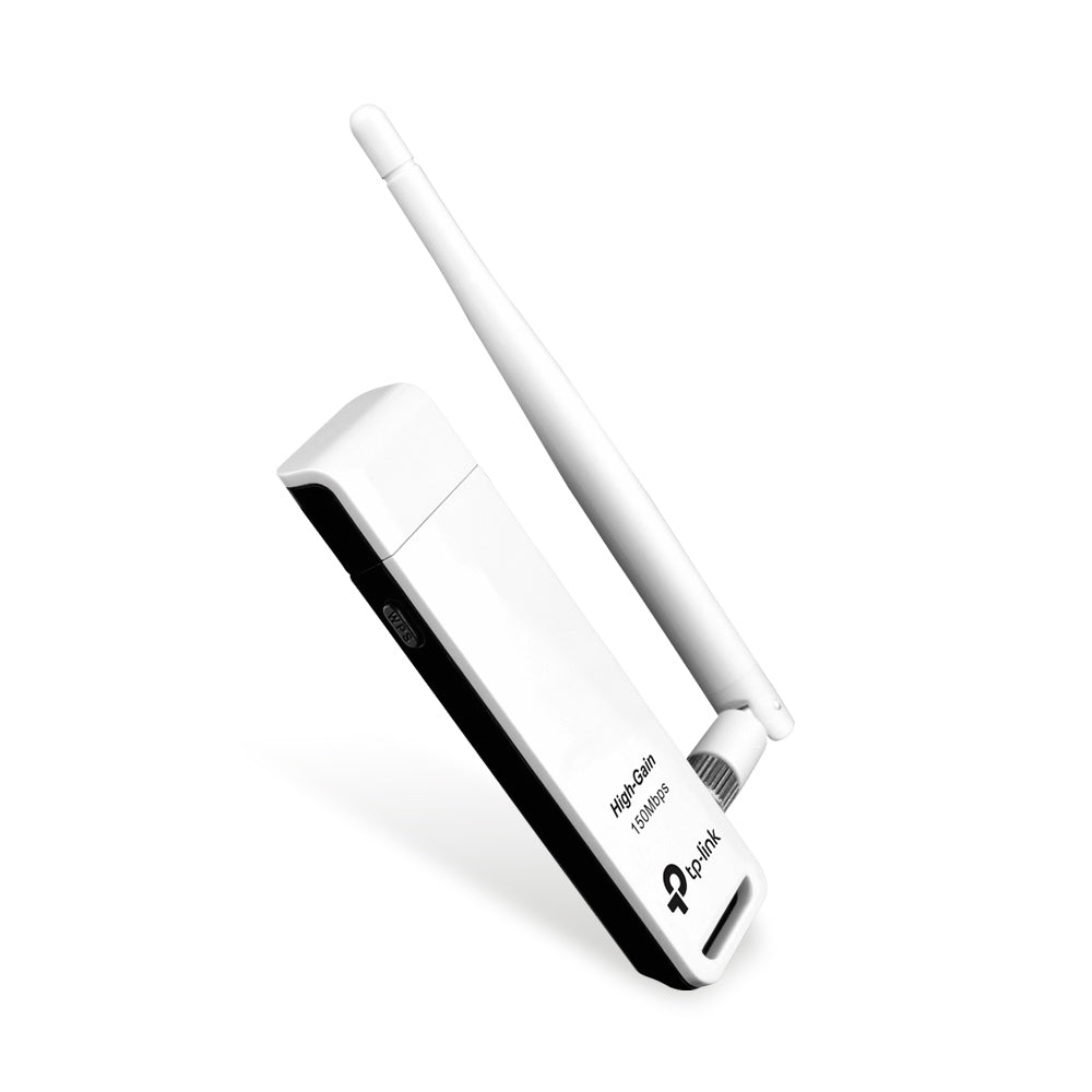 TP-Link TL-WN722N 150Mbps High Gain Wireless USB Adapter | Reliable Wi-Fi Adapter with Detachable Antenna, WPS Security, and Multi-OS Support
