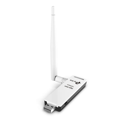 TP-Link TL-WN722N 150Mbps High Gain Wireless USB Adapter | Reliable Wi-Fi Adapter with Detachable Antenna, WPS Security, and Multi-OS Support