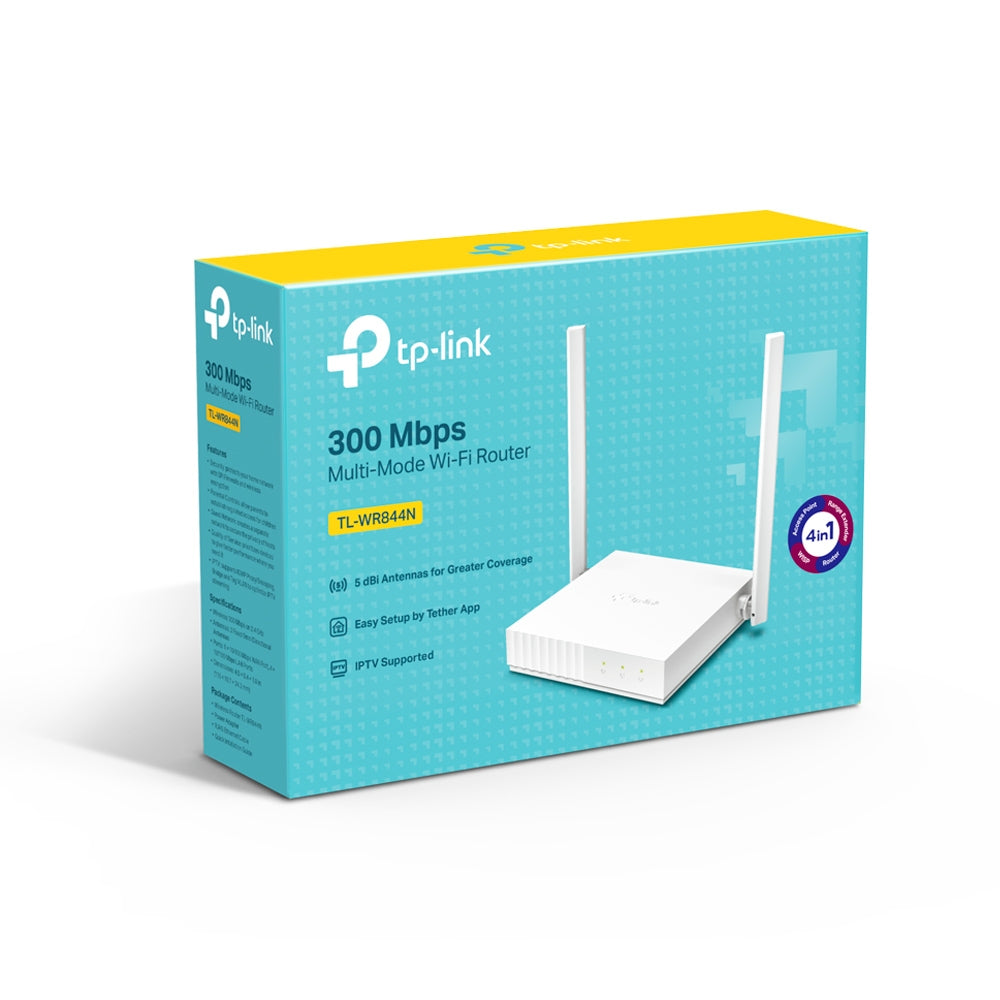 TP-Link TL-WR844N 300Mbps Multi-Mode Wi-Fi Router | Compact, Versatile, and Reliable Wi-Fi for Everyday Use